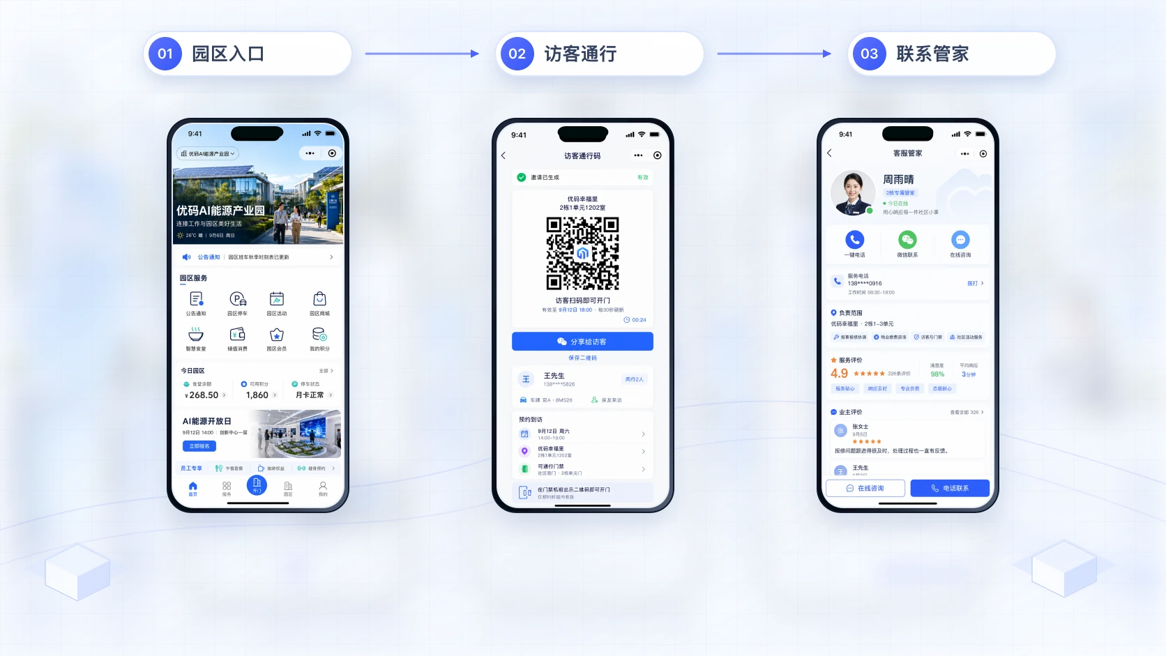 Park Mobile Services Home Enterprise Services View that connects visitor invitations with dedicated customer service concierges