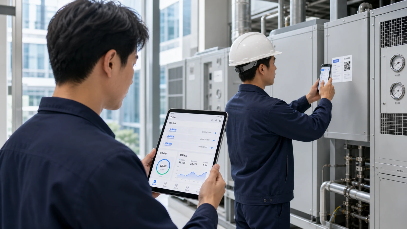 Facility managers and field engineers use Youma Property Management to collaborate on work orders, inspections, and equipment tasks