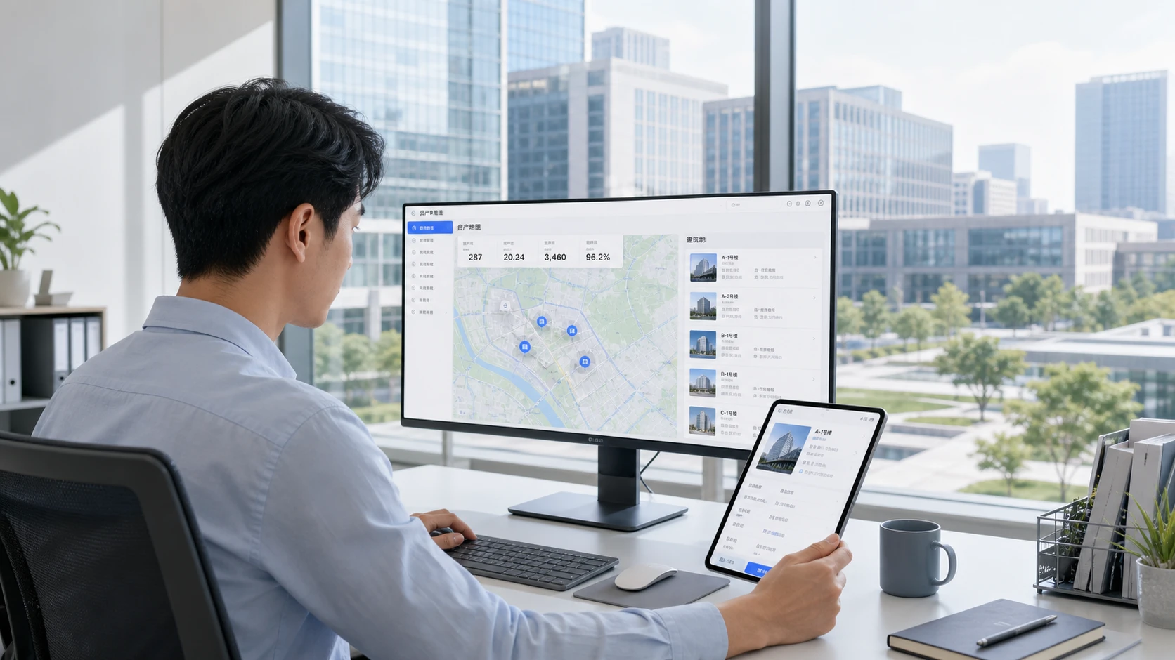 Asset managers use Youma Asset Management to view asset maps and asset files in the park office